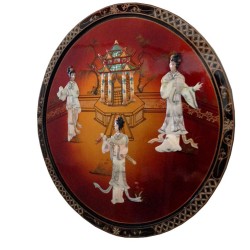 Lacquered table with inlaid mother-of-pearl