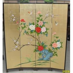 Folding screen lacquered 4 panels