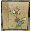 Folding screen lacquered 4 panels