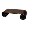 Table chinoise à rouleau teinte bois foncé