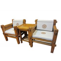 Chairs and table carved viet