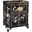 Bar chinese black lacquered flowers and birds