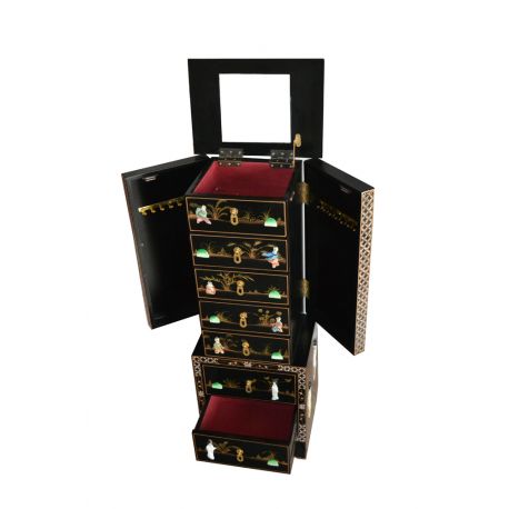 Furniture to jewelry black lacquer inlaid