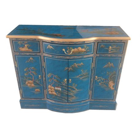 Buffet chinese blue lacquered