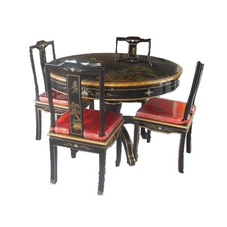 Table de salle à manger chinoise avec 4 chaises