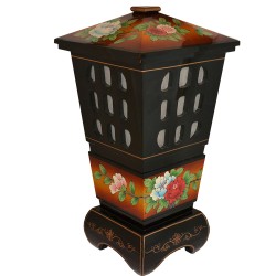 Lampe chinoise pagode laquée 