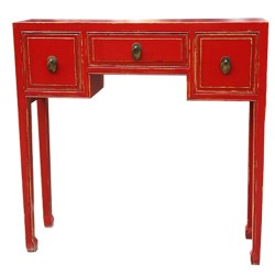 Console chinoise rouge 3 tiroirs
