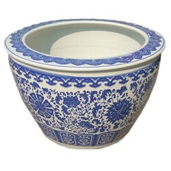 Cache pot chinese blue ming