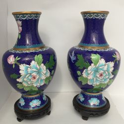Duo de Vases cloisonés de Chine