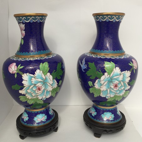 Paire de Vases cloisonés