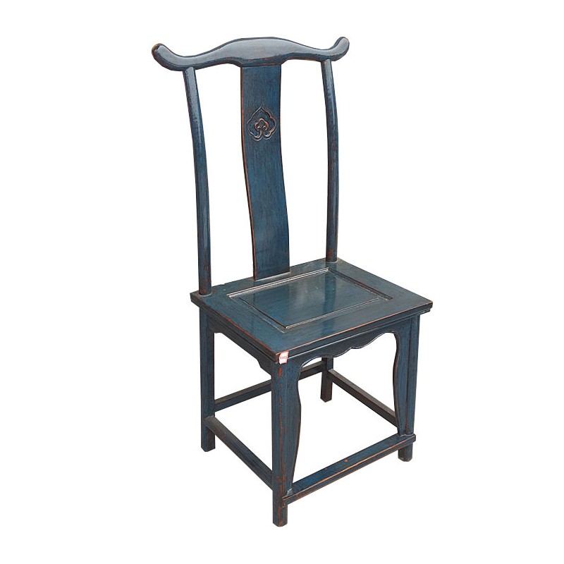 Chaise chinoise bleue patiné Chaise chinoise bleue patiné