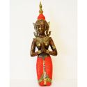 Statue de danseuse thai robe rose