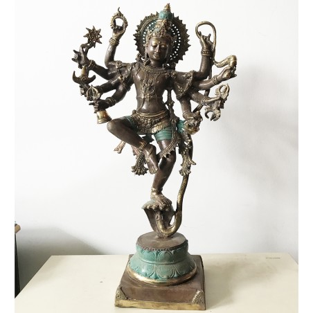 Nataraja 8 bras en bronze vert