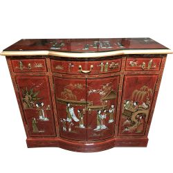 Chinese Buffet arched red lacquer