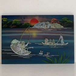 Lacquer vietnamese inlaid with mother-of-pearl
