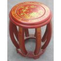 Tabouret chinois rouge peint en stock