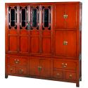 Grande armoire chinoise rouge 