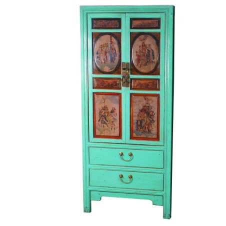 Armoire chinoise verte 4 portes