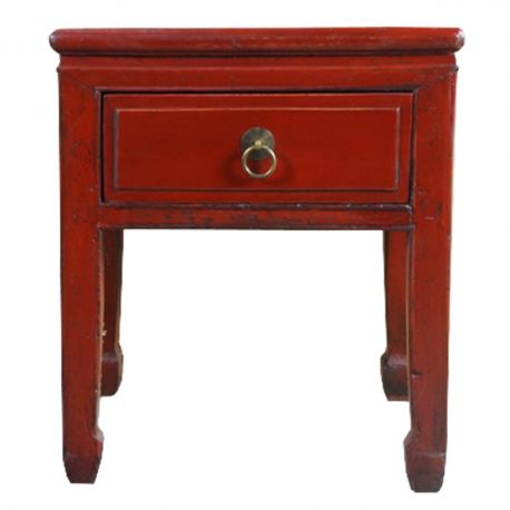 Bedside red chinese 1-drawer