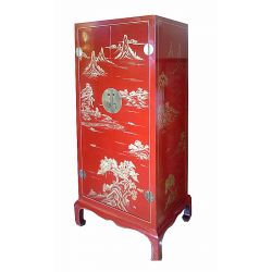 Armoire chinoise laquée pieds opium