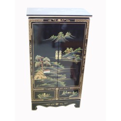 Armoire chinoise laque noire 