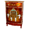 Meuble chinois d'entrée laque noire incrusté de nacre