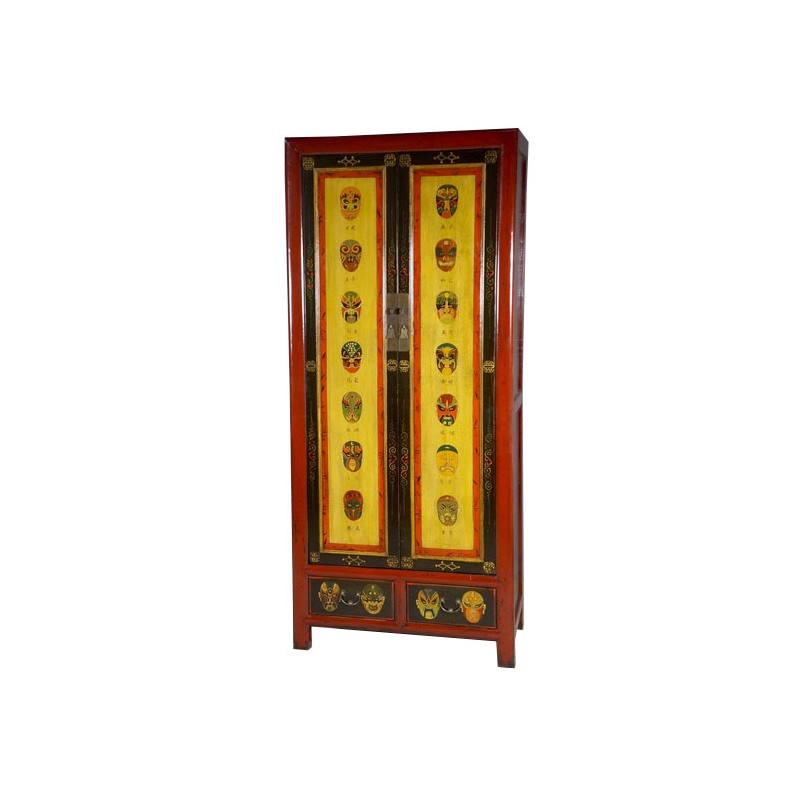 Armoire chinoise rouge à kanji