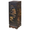 Column chinese square lacquer black patterned landscapes