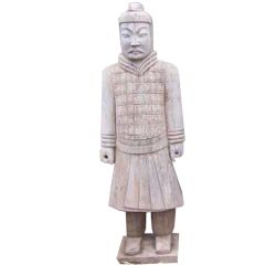 Statue de guerrier Qin sculptée en pierre