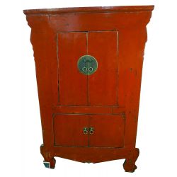 Armoire chinoise rouge restaurée 